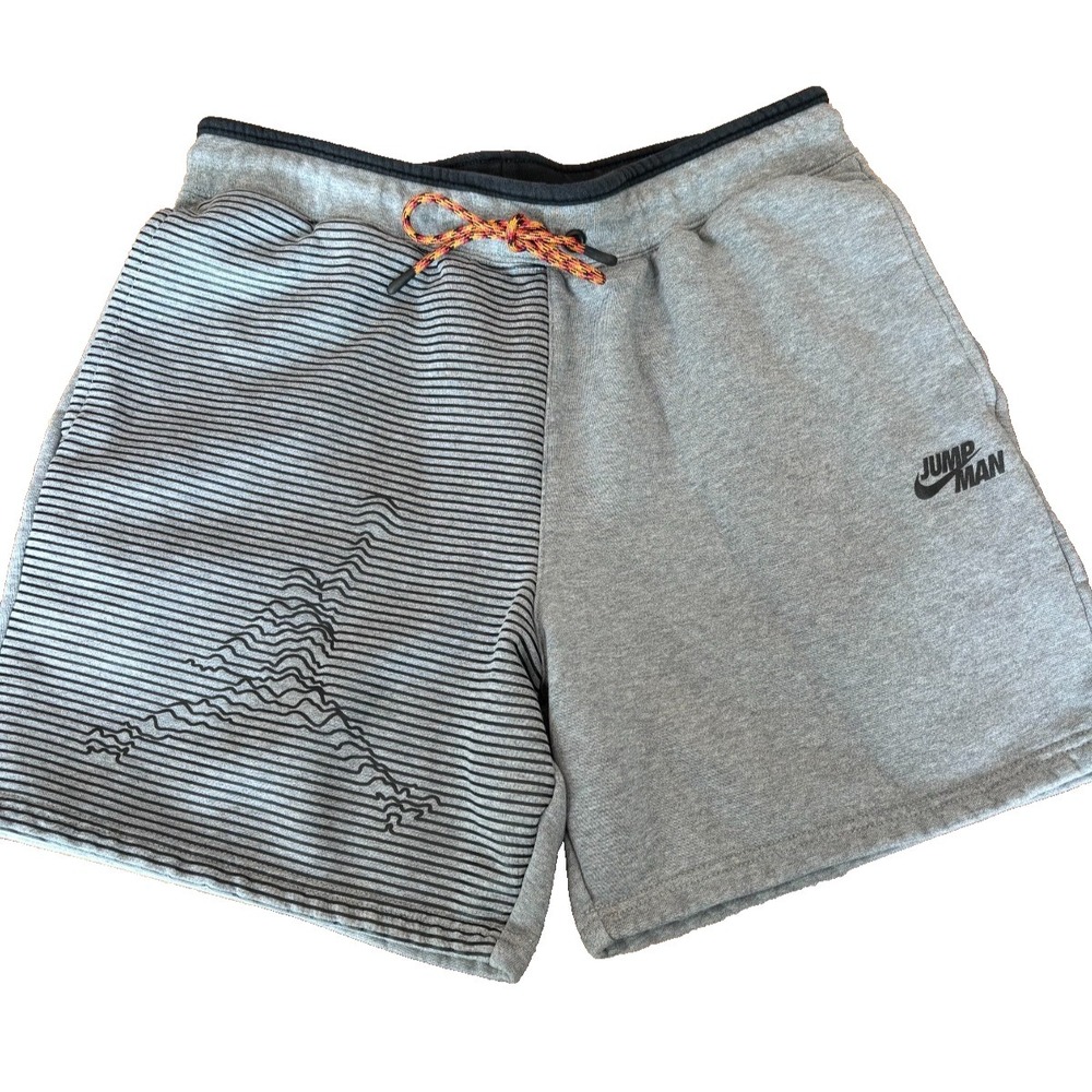 Nike Air Jordan Jumpman grey jersey logo striped leg mens' shorts size large